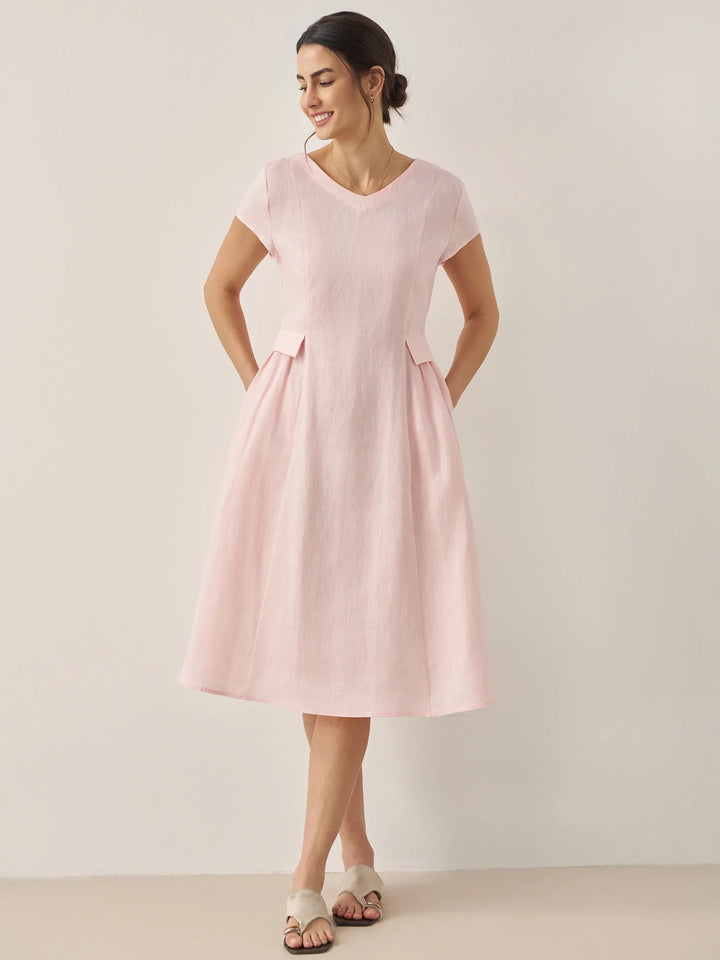 Mira™ | Natural Summer V-Neck Dress