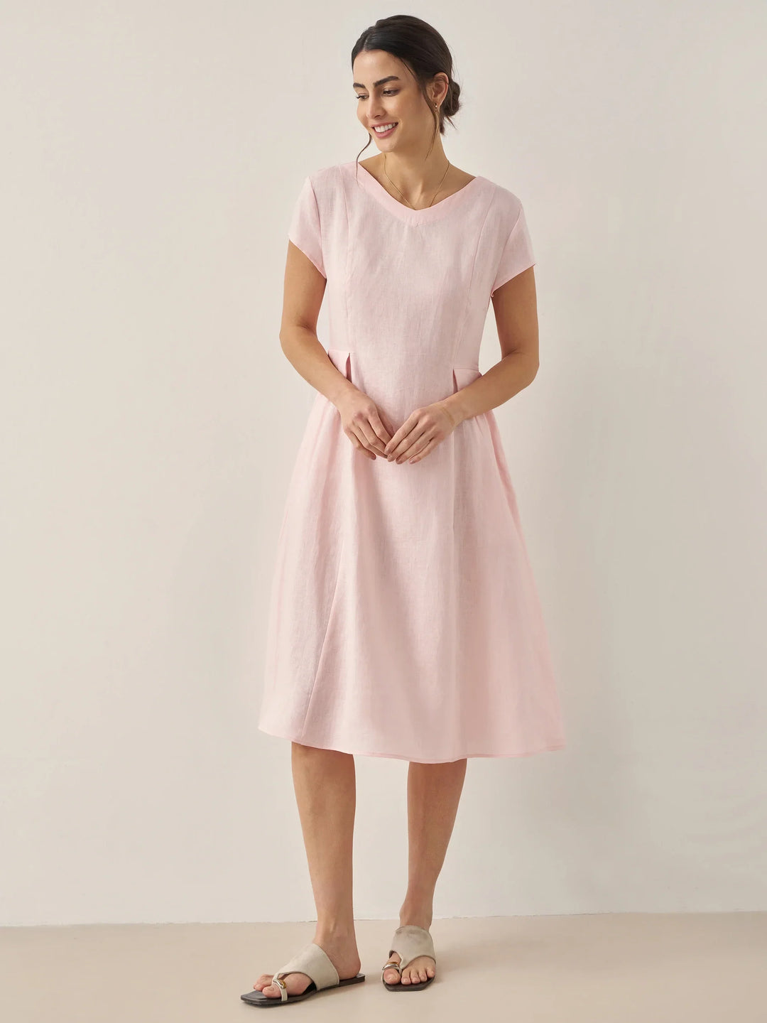 Mira™ | Natural Summer V-Neck Dress