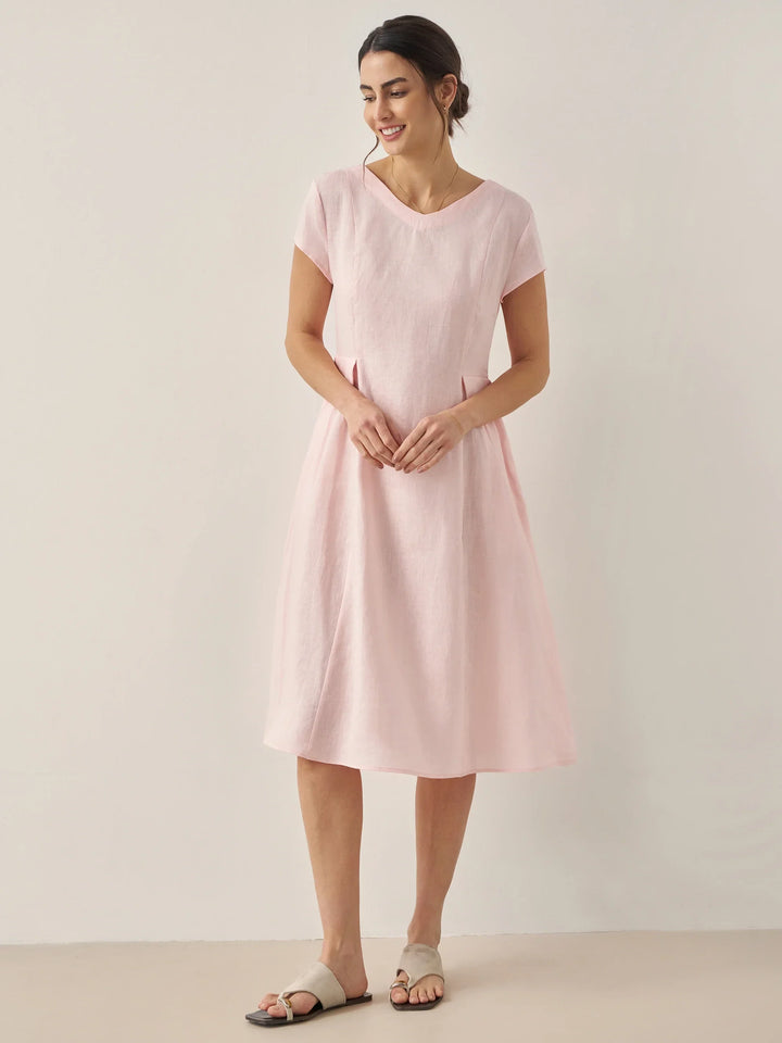 Mira™ | Natural Summer V-Neck Dress