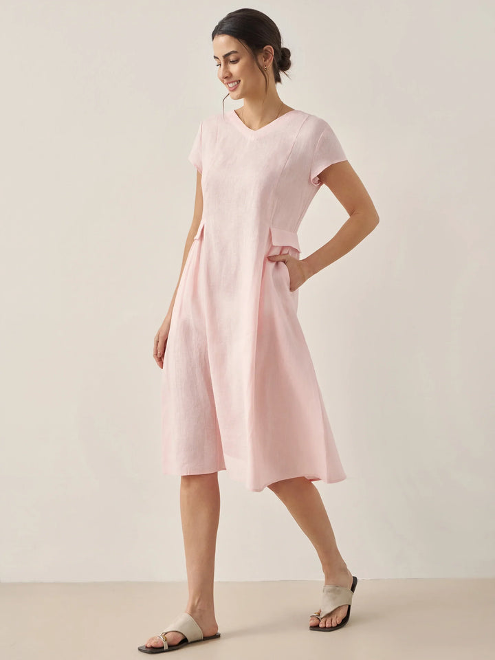 Mira™ | Natural Summer V-Neck Dress