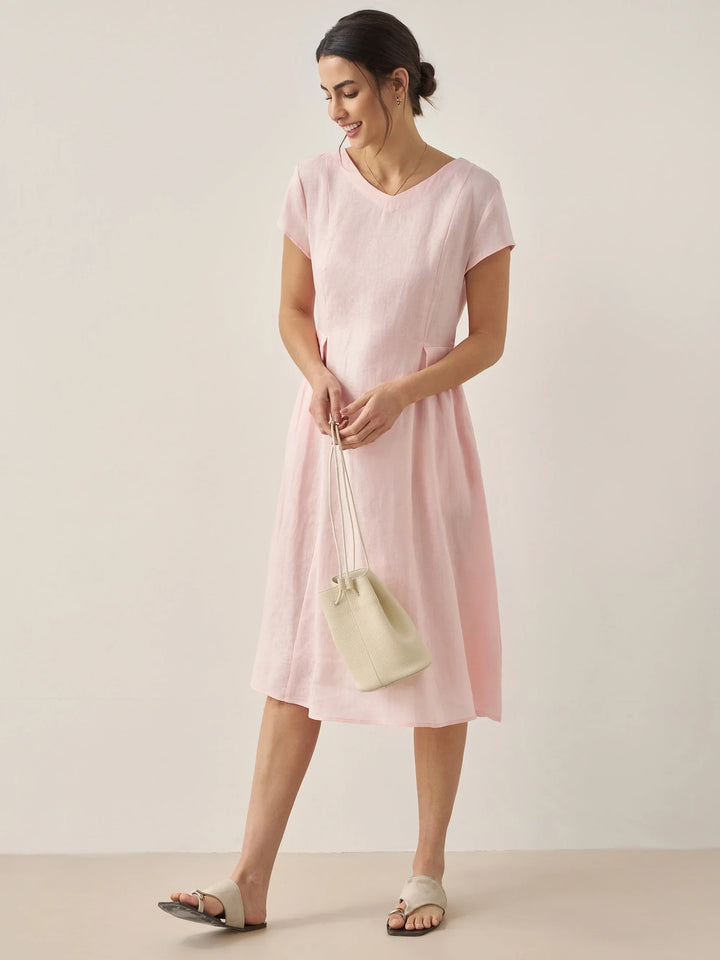 Mira™ | Natural Summer V-Neck Dress