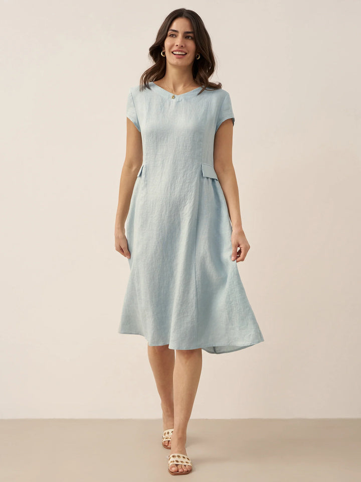 Mira™ | Natural Summer V-Neck Dress