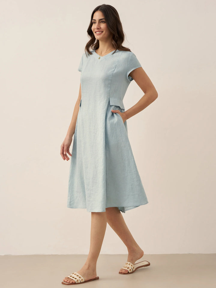 Mira™ | Natural Summer V-Neck Dress