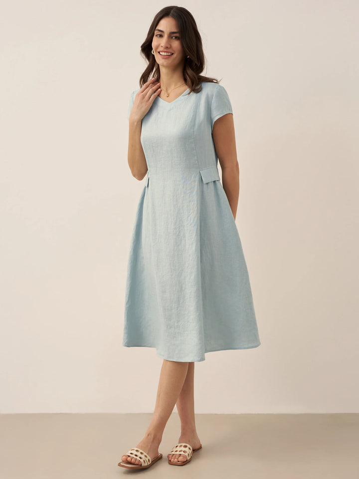 Mira™ | Natural Summer V-Neck Dress