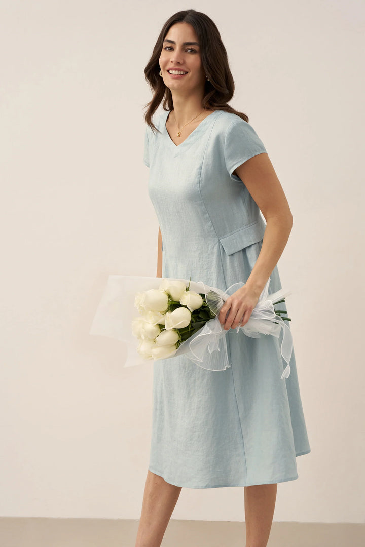 Mira™ | Natural Summer V-Neck Dress