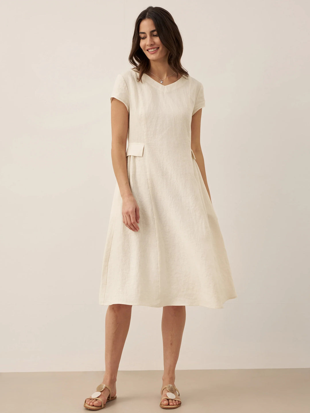 Mira™ | Natural Summer V-Neck Dress