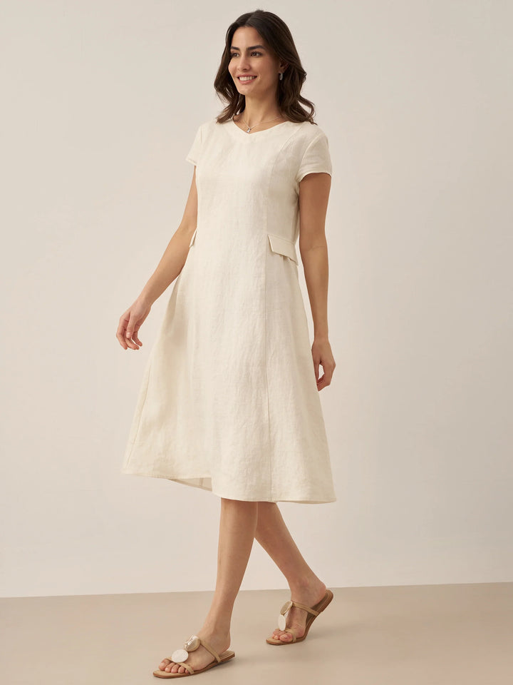 Mira™ | Natural Summer V-Neck Dress