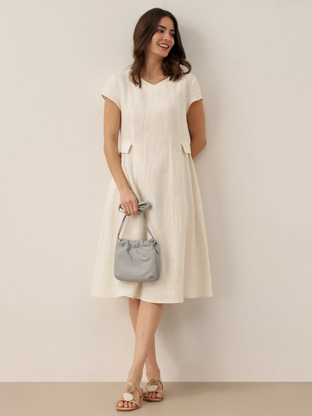 Mira™ | Natural Summer V-Neck Dress