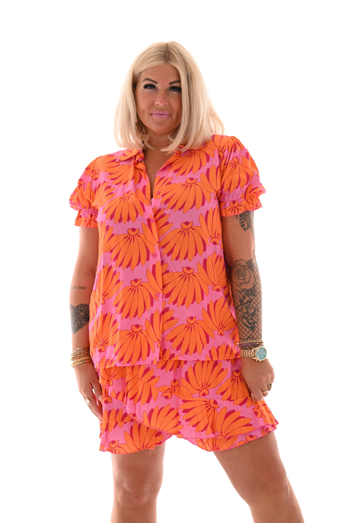 Myrtel™ | Zwillingsset Rüschen-Skort Blumen