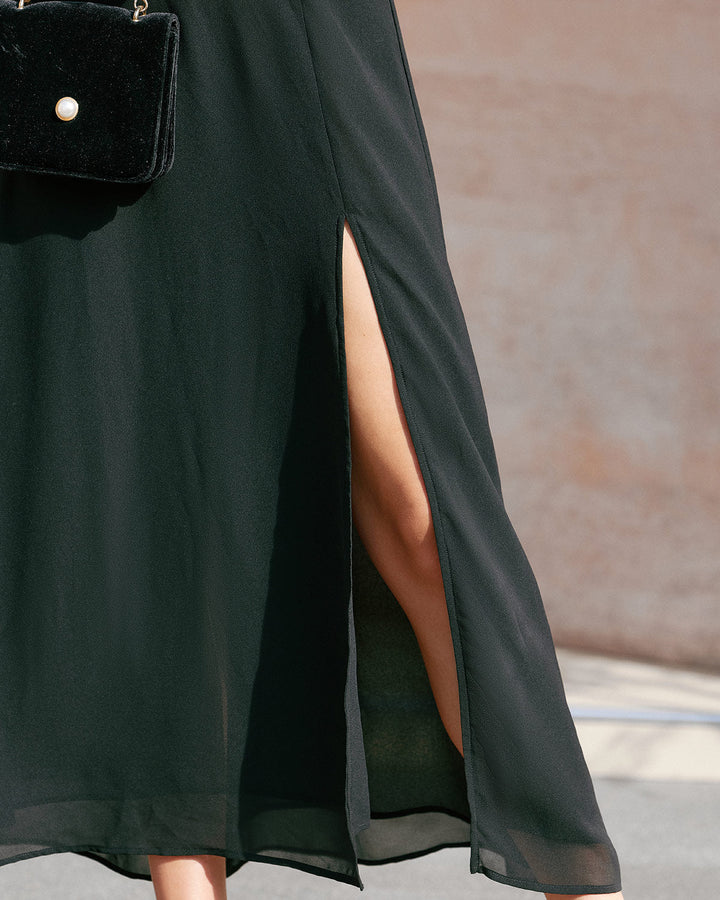 Charice™ | Ausschnitt Chiffon Maxikleid