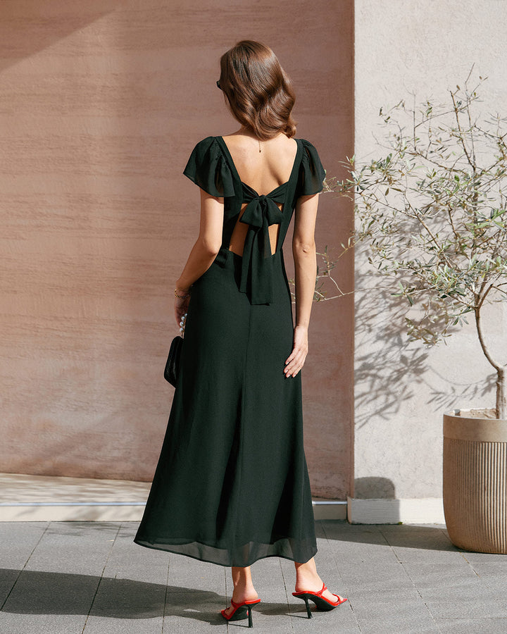 Charice™ | Ausschnitt Chiffon Maxikleid