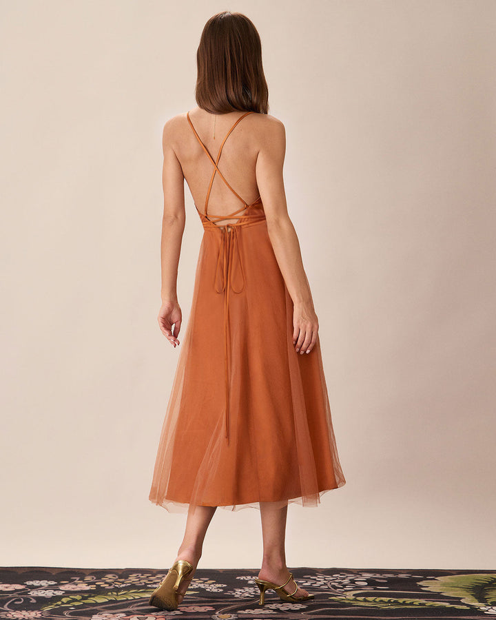 Caramel™ | Fließendes Midikleid aus Slip